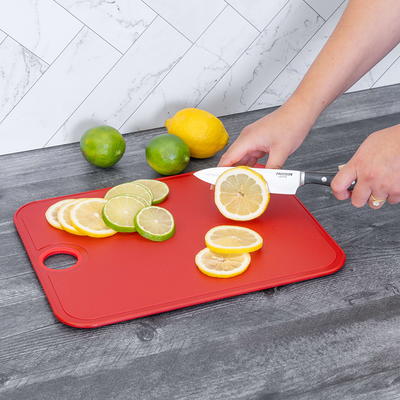 Architec 14 x 11 Gripper Non-Slip Poly Cutting Board, Red