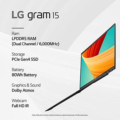  LG gram 15.6” Lightweight Laptop, Intel 13th Gen Core i7,  Windows 11 Home, 16GB RAM, 512GB SSD, Black : Electronics