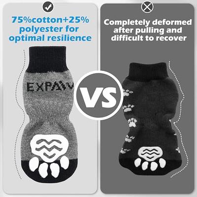 EXPAWLORER Double Side Anti-Slip Dog Socks with Adjustable Straps - 3 Pairs  Soft and Breathable Puppy Non-Slip Paw Protection, Better Traction Control  for Indoor on Wooden Floor Wear Pink and Grey Small