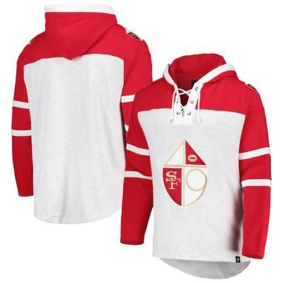 San Francisco 49ers Antigua Victory Pullover Hoodie - Heather Gray