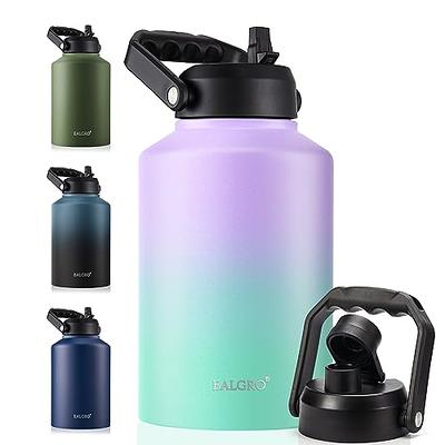 Coolflask 64 oz Water Bottle Insulated with Straw&3 Lids, Half Gallon Water  Jug Galaxy Large Metal Stainless Steel Vacuum Flask for Gym, Sports and