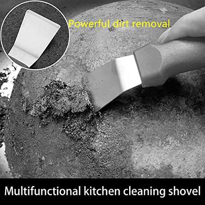 Metal Paint Scraper & Spatula tool QIANBEIY Stainless Steel Pan  Scraper,Small Utility Cleaning Stiff Scraper for Window Recesses Floor and  wallpaper scraper,No Blade Change Required - Yahoo Shopping