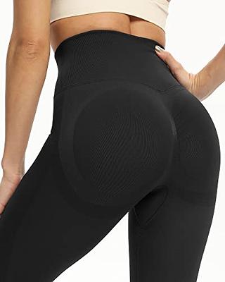 Women's Seamless Scrunch Yoga Leggings Butt Lifting High Waisted Tummy  Control Ruched Booty Workout Tights Pants