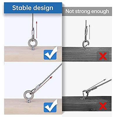 Muzata 10Pack 3.6Inch M6 Screw Eye Hook Wood Screws Metal Hook T316 Stainless  Steel for Wood Securing Cable Wire Terminal Ring Eyelet Stand Self Tapping Eye  Bolt Indoor Outdoor CN01 HN1 