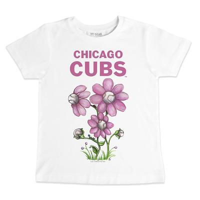 Girls Toddler Tiny Turnip Royal Chicago Cubs Girl Teddy Fringe T-Shirt