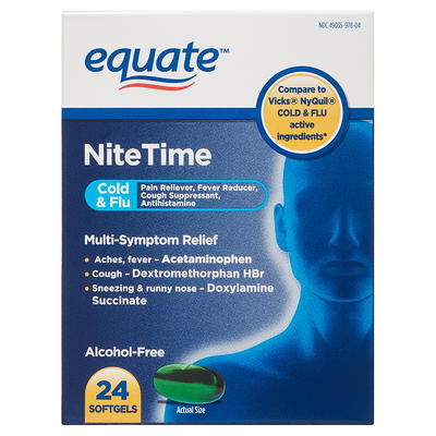 Equate NiteTime Cold & Flu Multi-Symptom Relief, 24 Count - Yahoo Shopping