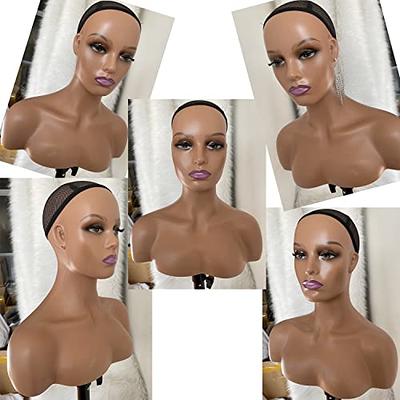 Voloria Realistic Female Mannequin Wig Head with Shoulder Manikin Head Bust  Wig Head Stand for Wigs Display Making,Styling,Sunglasses,Necklace Earrings  Light Brown Color - Yahoo Shopping