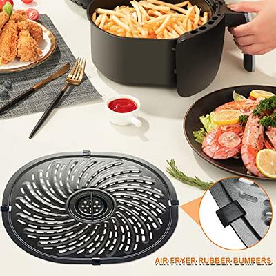 Air Fryer Replacement Parts for PowerXL Vortex 7 QT Air Fryer, Oval  10.3''*9.5'' Food Grade Stainless Steel Air Fryer Accessories Grill Pan  Grill Plate Crisper Plate Tray Rack with Rubber Bumpers 