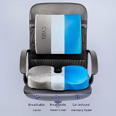 Kolbs Memory Foam Seat Cushion | Gel Infused Ventilated | Coccyx Cushion  Office Car Chair Cushion | Tailbone Pain Relief Cushion - Lumbar Cushion 