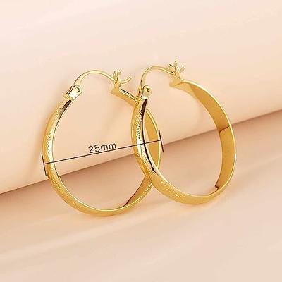 DZCYAN 14K Gold Hoop Earrings for Women, Large Gold Hoop Earrings 14K Gold  Earrings for Women Trendy Gold Jewelry for Womens Earrings 14K Karat Gold