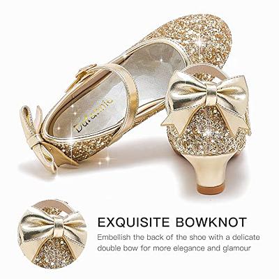 9-10 Years Girls Sandals Glitter Dress Shoes Princess Crystal High Heels  Party Wedding Baby Girl Children's Rhinestone Decoration Princess Shoes  Casual Buckle Sandals Gold - Walmart.com