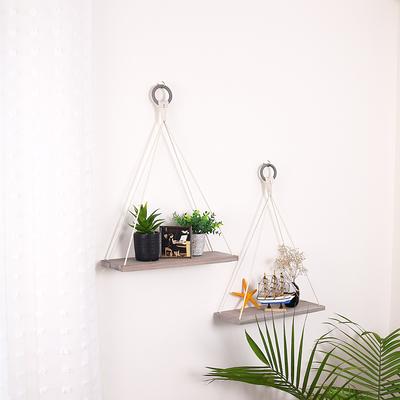 Hanging Shelf Floating Shelves Wall Decor set of 2 W/ Hooks