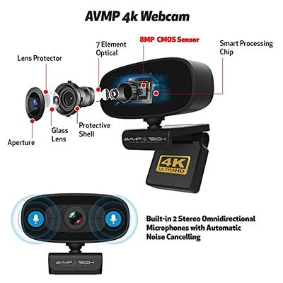 1080P Webcam with Light - Web Camera with Built-in Privacy Cover &  Microphone, Web Cam w/ 90° View, Plug&Play USB Webcam for Streaming