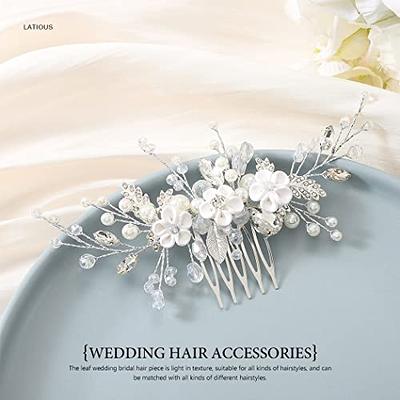 3 Pieces Bride Wedding Hair Pins Bridal Rhinestone Hair Clips