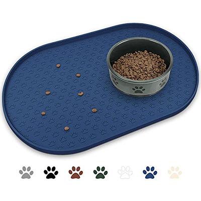 Gorilla Grip 100% Waterproof BPA Free Cat and Dog Bowls Silicone Feeding Mat  Set, Stainless