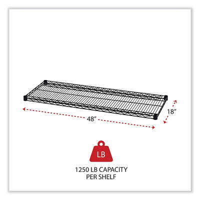 Alera 5-Shelf Wire Shelving Kit with Casters and Shelf Liners, 48w