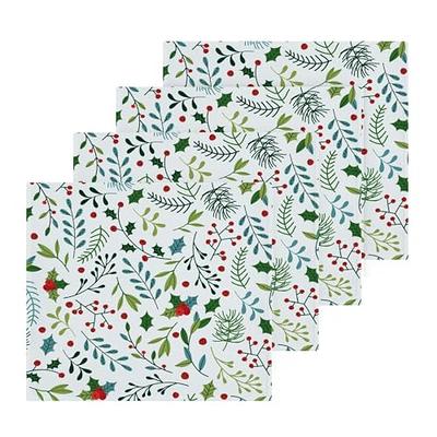 Kitchen Towel Merry Christmas Red Farm Truck Dish Cloths 4 Pack  18x28in,Super Absorbent Tea Hand Towels Bathroom Cleaning Cloth Xmas Tree  Snowflake on