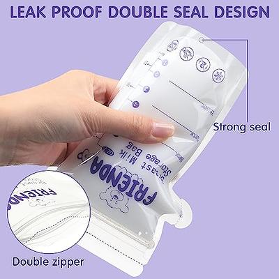 Breastmilk Storage Bags with Double Zipper Seal and Convenient