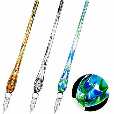 ASXMA Glass Dipped Pen Ink Set Handmade Crystal Calligraphy Pen with  24Colorful india ink for Art, Signatures, Drawing, Decoration, Caligraphy  Kits for Beginners - Yahoo Shopping