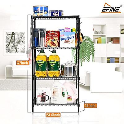 Catalina Creations EFINE 3-Shelf Shelving Unit with 3-Shelf Liners, Adjustable Rack, Steel Wire Shelves and Storage for Kitchen and Garage (36w x