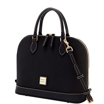 Pebble Grain Zip Zip Satchel