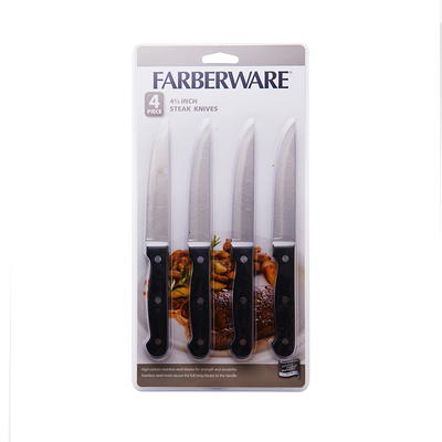 Farberware 6-Piece Triple-Riveted 4.5 Inch Steak Knife Set stainless steel  *NEW*