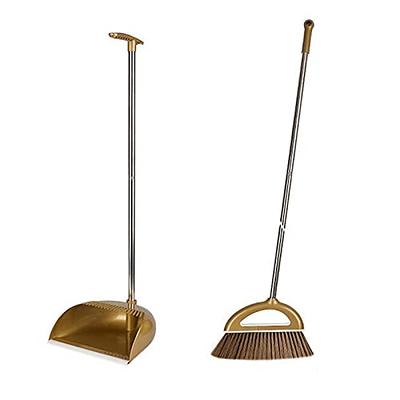 Broom and Dustpan Set with Long Handle - Kitchen Brooms and Stand Up Dust  Pan Magic Combo Set for Home - Lobby Broom with Rotation Head and Standing  Dustpan for Floor Cleaning Red