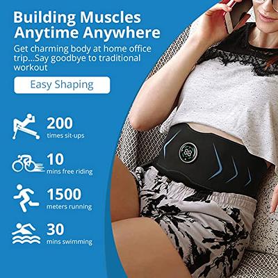 ABS Stimulator, Ab Trainer, EMS Muscle Stimulator LCD Screen Muscle  Stimulator USB Rechargeable Portable Muscle Trainer Abdominal / arm / Leg  Fitness