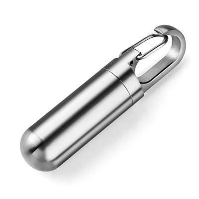 SHD Pill Box Keychain Waterproof Single Chamber Stainless Steel Pill  Organizer for Outdoor Travel Camping