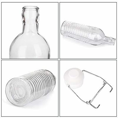 Ilyapa 12oz Clear Glass Beer Bottles for Home Brewing - 12 Pack with Flip  Caps for Beer Bottling