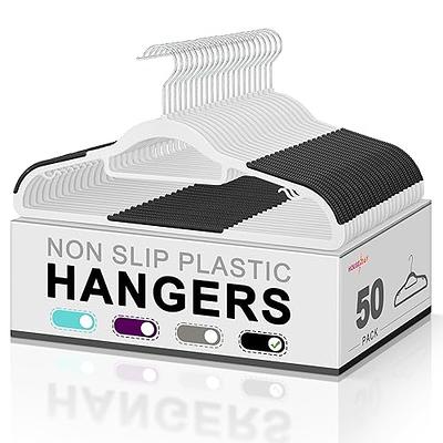 HOUSE DAY Plastic Hangers 50 Pack, Plastic Clothes Hangers Non