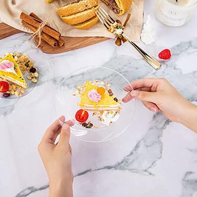 100pcs Clear Plastic Plates Disposable Plates For Dessert