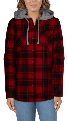 Natural Reflections Hooded Flannel Long-Sleeve Shirt for Ladies