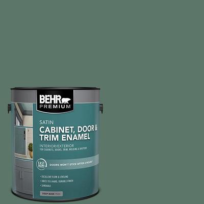 BEHR PREMIUM 1 Gal. White Satin Enamel Interior/Exterior Cabinet, Door &  Trim Paint 752001 - The Home Depot