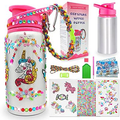 Decorate Your Own Water Bottle Kits for Girls Age 4-6-8-10-12,Unicorn Gem  Diamond Painting Crafts,Ideal Fun Arts and Crafts Gifts Toys for Girls