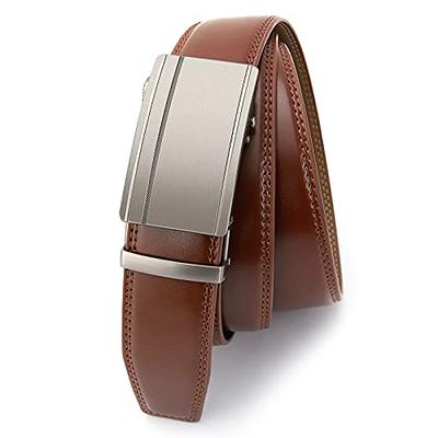 Buy M Buckle Black Jeans Belt, Automatic Buckle Genuine Leather Classic  100% Leather Ratchet Belt Adjustable Dress Belt With Plus Size at