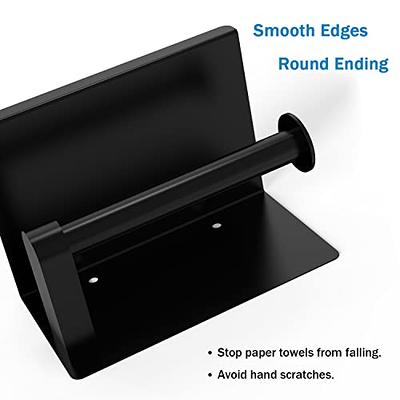 Black Toilet Paper Holder with Shelf Wall Mount Toilet Tissue Roll Holder  with Anti-Drop Wing, Large Paper Organizer/Phone Rack/Wipes Dispenser for