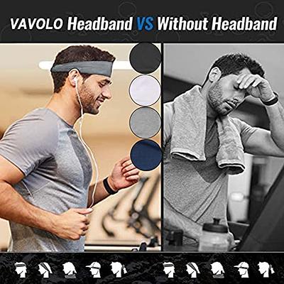 Athletic Mens Headband 6 Pack, Sports Headbands, Men Workout Accessories,  Sweat Band, Sweat Wicking Head Band Sweatbands for Running Gym Training