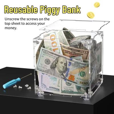 hizgo Adult Piggy Bank, Assemble Acrylic Clear Piggy Bank for Adults/Kids,  Reusable Savings Box (Large Size, 5.9-inch) - Yahoo Shopping