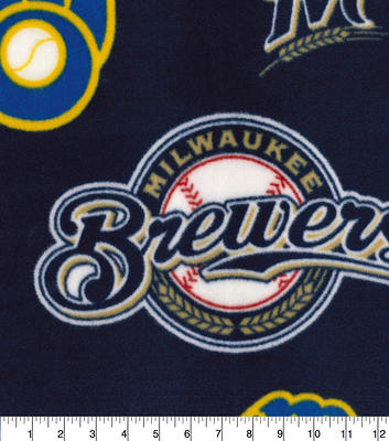 Fabric Traditions Milwaukee Brewers Fleece Fabric Buffalo Check