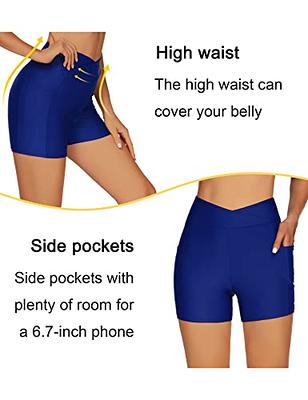 Tournesol Women's Swim Shorts Tummy Control Swimsuit Bottoms High