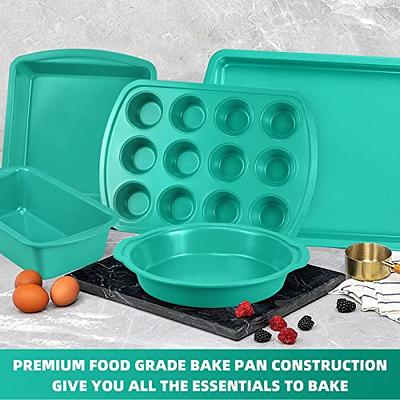 Elbee Baking Non Stick Durable Silicone Loaf Pans Set, Thick Steel