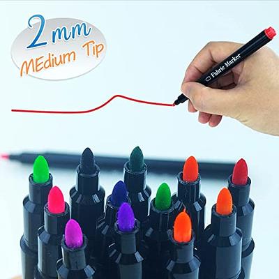 Bepilesto 24 Colours Fabric Pens Permanent for Clothes, Textile Paints Pen  for