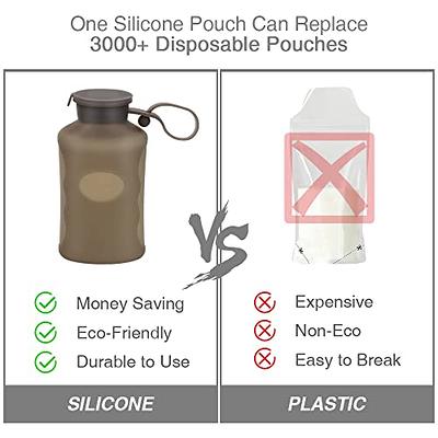 No Leak Momcozy Silicone Breastmilk Storage Bags, Reusable Breastmilk Bags,  8.5oz/250ml 5Pcs