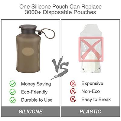 No Leak Momcozy Silicone Breastmilk Storage Bags, Reusable Breastmilk Bags,  8.5oz/250ml 5Pcs 