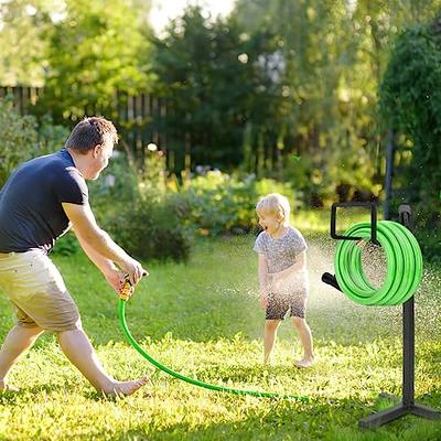  VyGrow Hose Holder Wall Mount, Heavy Duty Garden Hose Holder,  Solid Metal Hose Hanger Holds Up to 150ft, Decorative Water Hose Holder for  Outside Yard, Garden Hose Storage Hose Reel, Black 