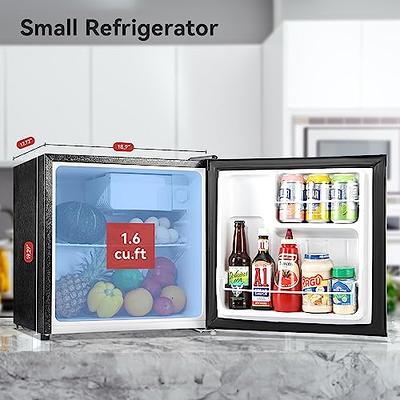 1.6 Cu.Ft. Mini Fridge with Freezer Compact Refrigerator with Adjustab