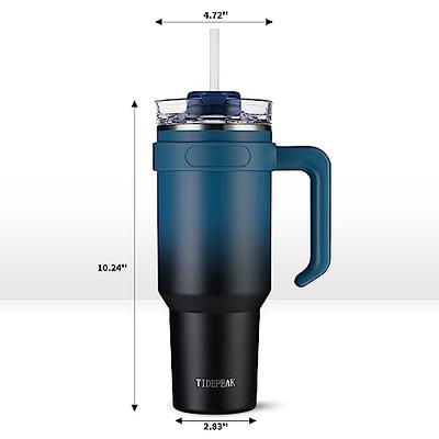 kisskind tumbler with handle 40 oz travel mug straw covers cup with lid  insulated quencher stainless