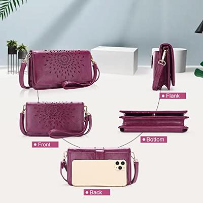 APHISON Multi-Function Small Crossbody Bags For Women,Cell Phone Shoulder  Bag,Clutch Purse,RFID Wristlet Wallet,Card Holder Purplish-Red - Yahoo  Shopping