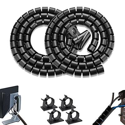 Cable Cover, 2m Flexible Electrical Cable Management Sheath For Storing Or  Hiding Tv Pc Cables, Cable Management For Home And Office, 2m - 22mm, Black